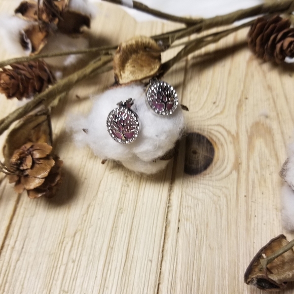 🌳🌳Beautiful Purple Fire Opal Earrings 🌳🌳 - Picture 4 of 10